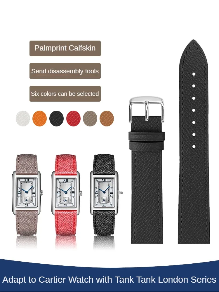 Suitable for C-a-r-t-i-e-r Watch with Tank London SOLO Cheetah Ronde Must Palmprint Calfskin Strap