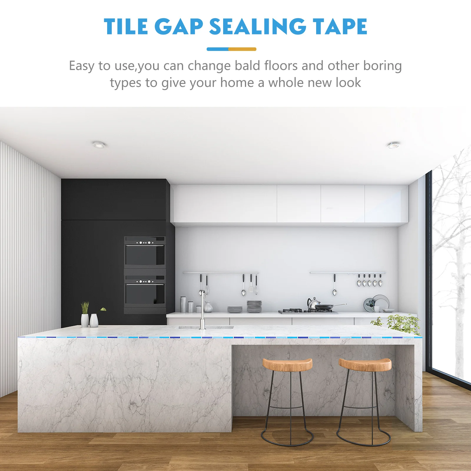 مجموعة ملصقات فسيفساء مقاومة للماء من مادة PVC، مقاومة للتمزق بدون أثر، تصميم منحني 90 درجة، حمام المطبخ