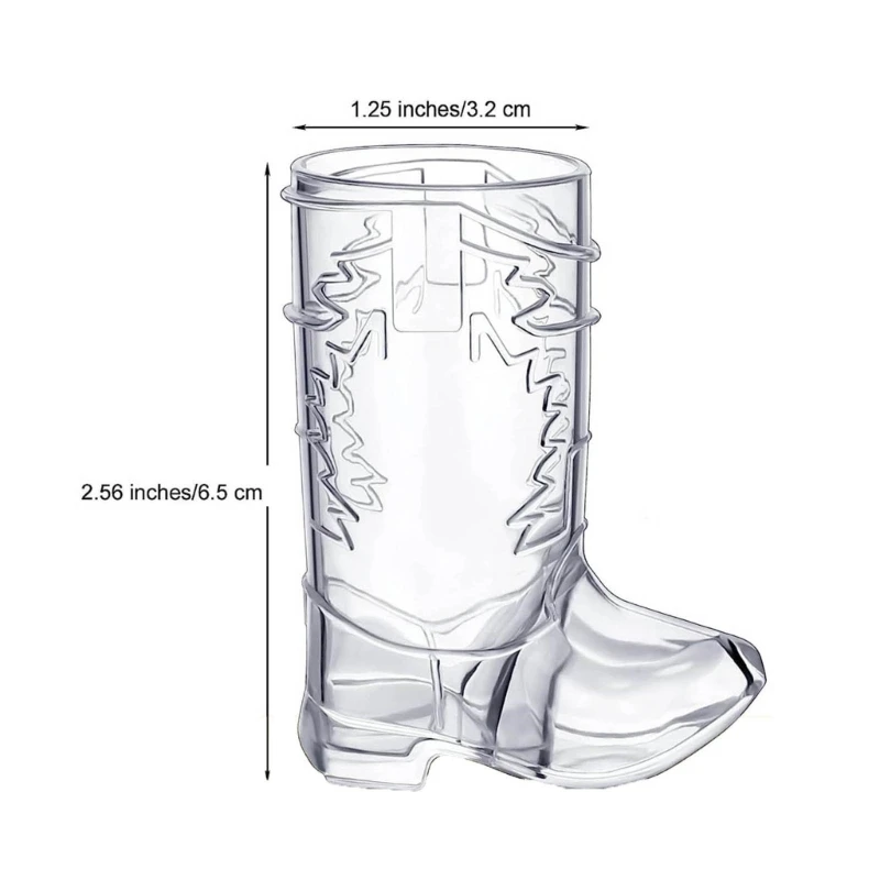 plástico transparente reutilizável, 20 peças forma bota, aparelho para bebidas elegante, formato bota