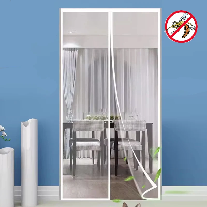 Magnetisches Moskitonetz mit Anpassbarer Maschengröße, Unsichtbar und Selbstklebend für Küche, Wohnzimmer, Innenräume, Türvorhang, Mosquitera – Detail 1