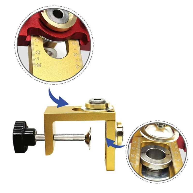 Woodworking 3 In 1 Doweling Jig Kit Adjustable Wood Dowel Punch Locator Aluminum Pocket Hole Jig