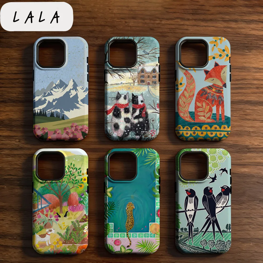 LALA Comic scenery Phone Case for Samsung Galaxy S20 S23 S24 S25 S26 FE Plus Ultra Edge 4G 5G Luxury Double-layer Back Cover