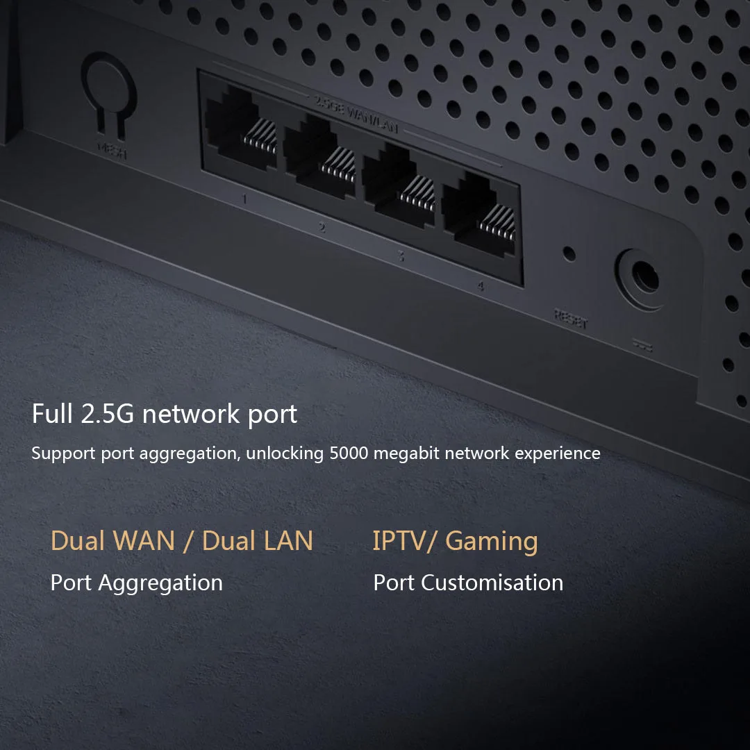 Imagem -04 - Mlo Roteador de Dupla Freqüência Wifi 6500mbps 2.5g Porta Ethernet 2.4 Ghz 5ghz Mesh Amplificadores de Sinal Independentes cn Xiaomi-be6500