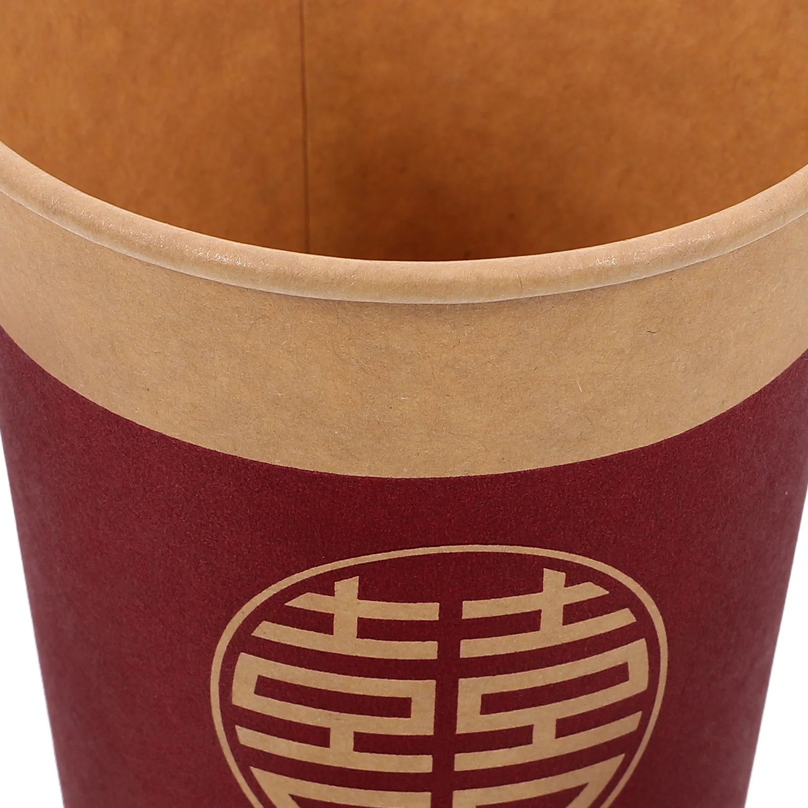 

50pcs Disposable Wedding Cups Red Paper Water Cups for Chinese Banquet Party Beverage Juice Tea Celebrations Festive
