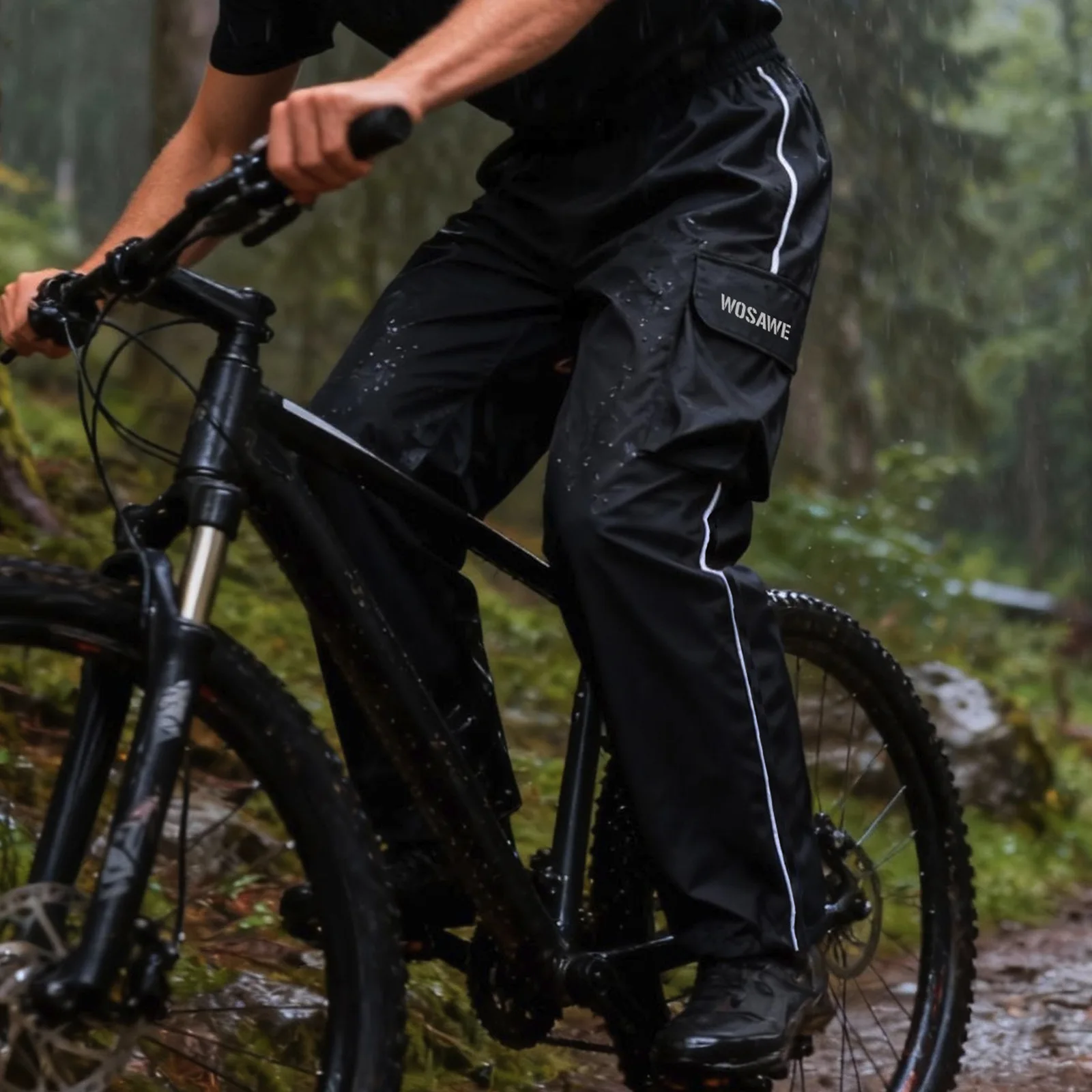 WOSAWE  Waterproof Motorcycle Trousers Unisex Motorcycle Rain Pants Reflective Outdoor Hiking Climbing Camping Quick Dry Pants