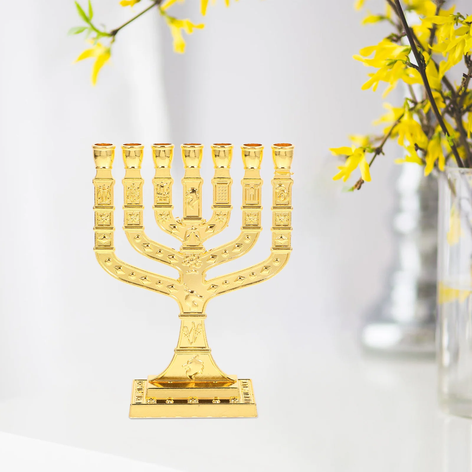 

Alloy Candlestick Adorn Desktop Metal Ornament Vintage Decorative Candleholder Home Tabletop Decoration For Room Cafe Hotel