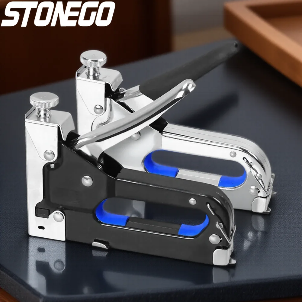 

3-in-1 Nail Gun for Woodworking Upholstery Home DIY Decor Staples Pneumatic Stapler Tool Kit