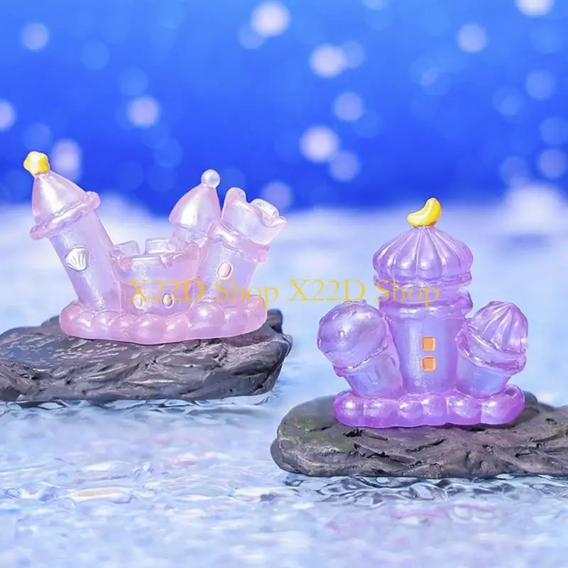 X22D Luminescent Princess Castles Figurines Lighted Dreamy Castles Statue Ornament