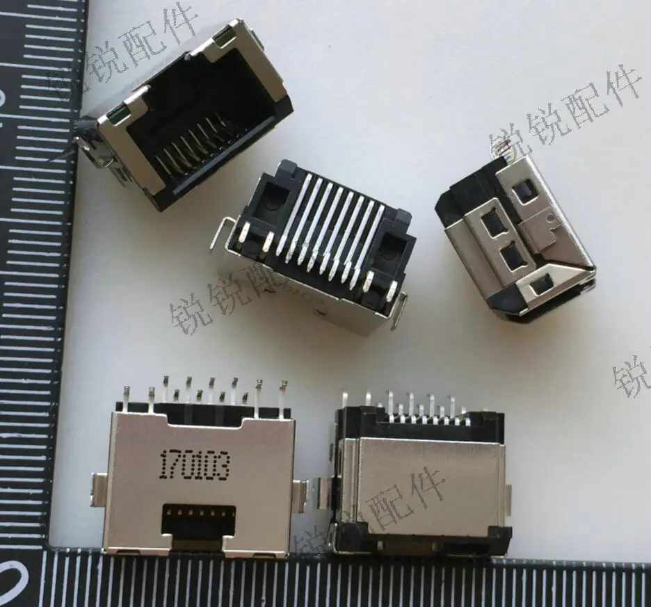For Lenovo/IBM E450 NM-A211 Motherboard Network Interface Socket RJ45 Network Account 12 Pins