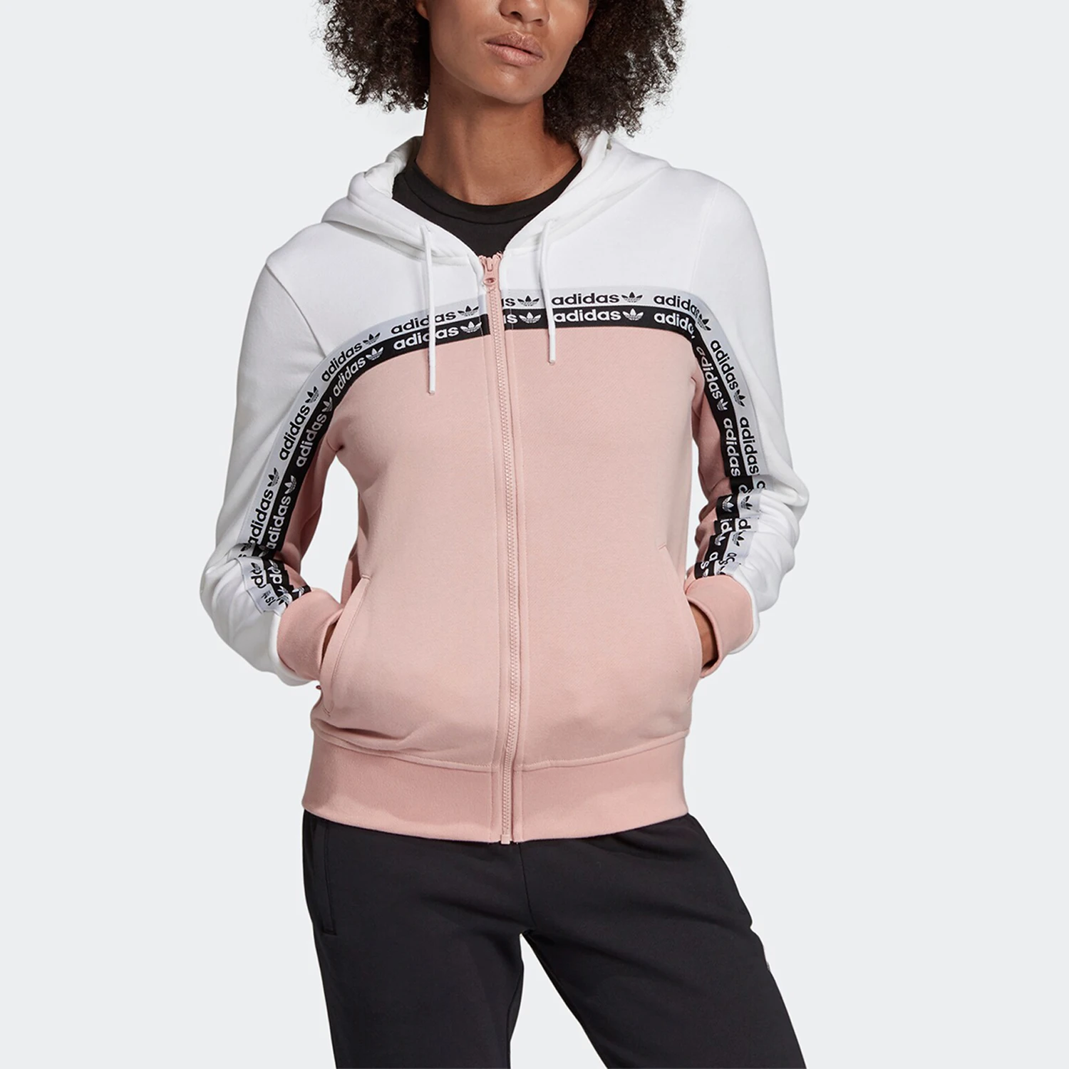 Adidas genuine Three Leaf Clover TT Hooded Women's Hooded Sports Jacket EC0743