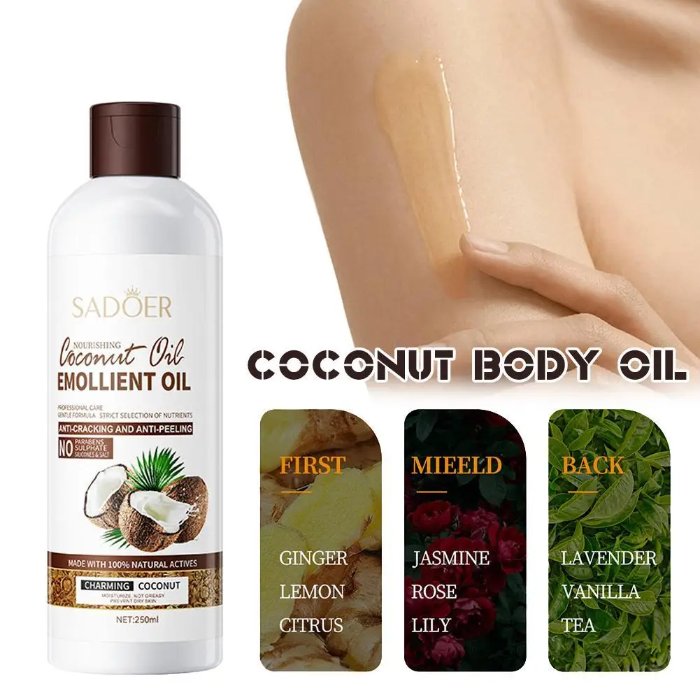 Coconut /Turmeric Body Oil Nourishing Moistuting Hydrating Smoothing Massage Oil Anti Crack Body Skin Oil Skincare Product