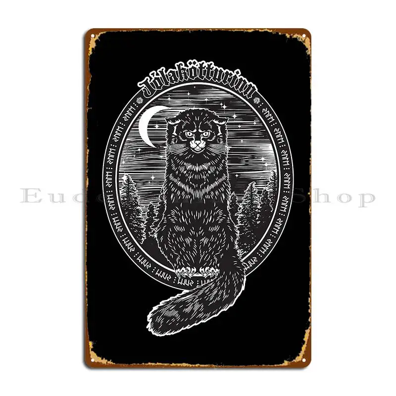 Yule Cat Of Iceland Jolakotturinn Icelandic Christmas Gift Metal Plaque Poster Garage Funny Customize Poster Tin Sign Poster