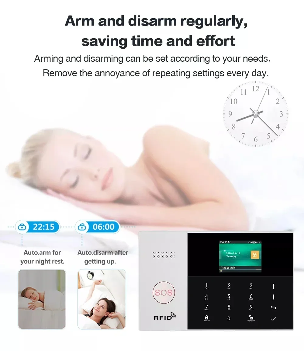 Tuya Smart WIFI GSM Security Alarm System Works with Alexa Home Burglar Motion Detector Smoke Door Window Sensor IP Camera