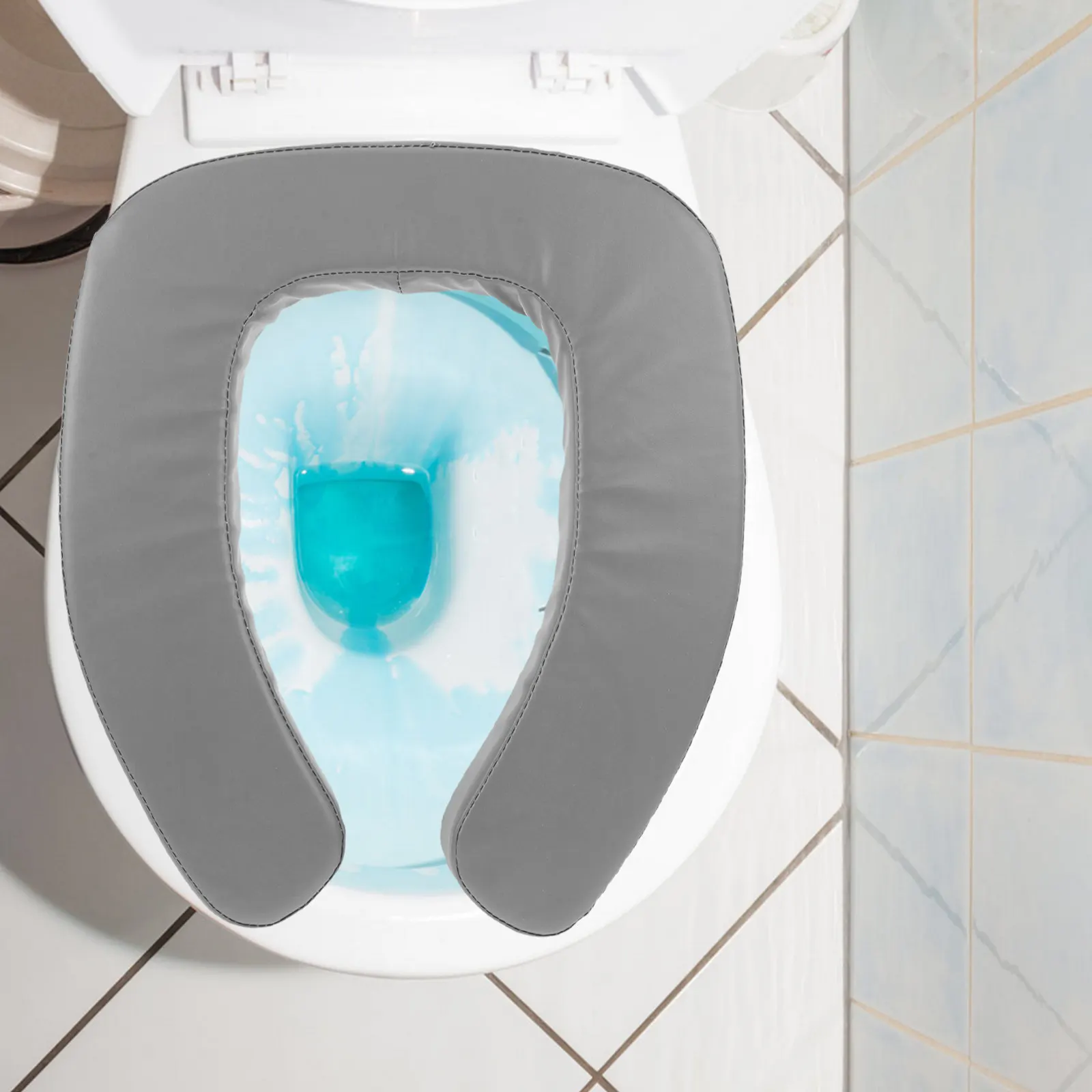 

Washable Toilet Seat Riser for Seniors Thickened Padded Elevated Cushion Comfortable Height Increasing Support Pad Household