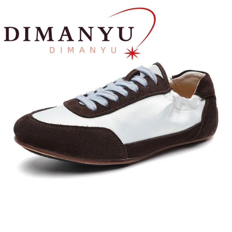 DIMANYU Men's Retro German Trainers 2026 New Flat Casual Shoes For Men Simple Large Size Lace-up Sneakers Men