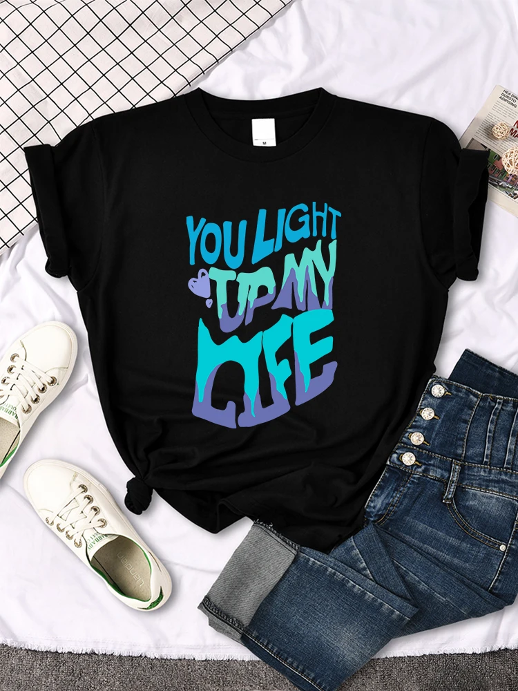 You Light Up My Life Print Tshirt Essential All-Matcht-Shirt Harajuku Creativity Tshirt Niche Breathable Comfortablewomen Tee