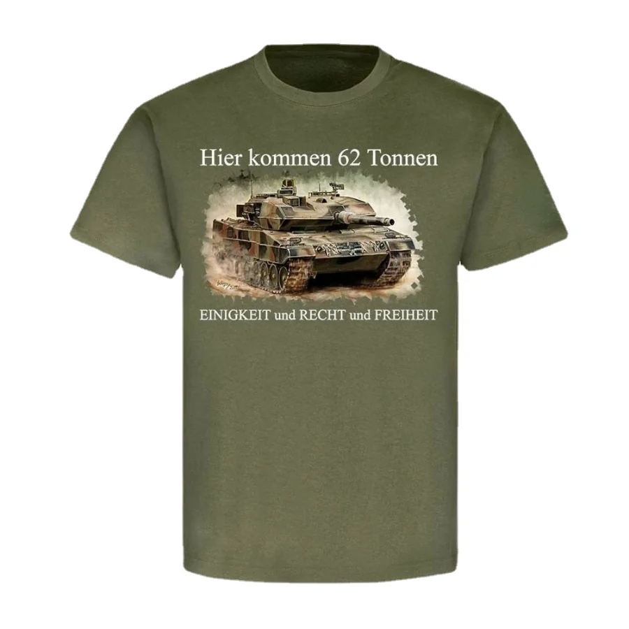 Leopard tank German Army main battle tank summer cotton O-neck short sleeve T-shirt