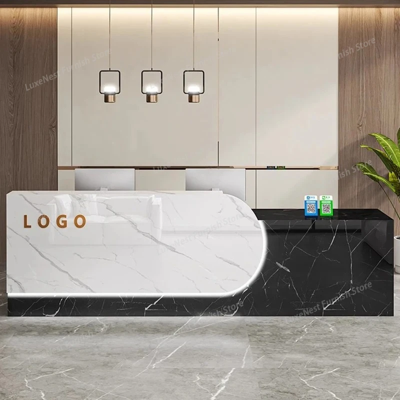 

Простая роскошная стойка ресепшн для салона красоты, современная кассовая стойка для бизнеса, профессиональная офисная стойка ресепшн, офисная мебель