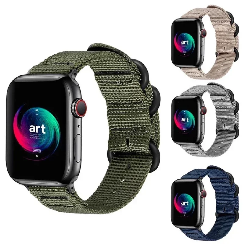 Nylon Strap For Apple watch band Ultra 2 44mm 40mm 45mm 41mm 42mm 49mm Sports bracelet watch strap iwatch series 9 8 7 6 5 4 SE