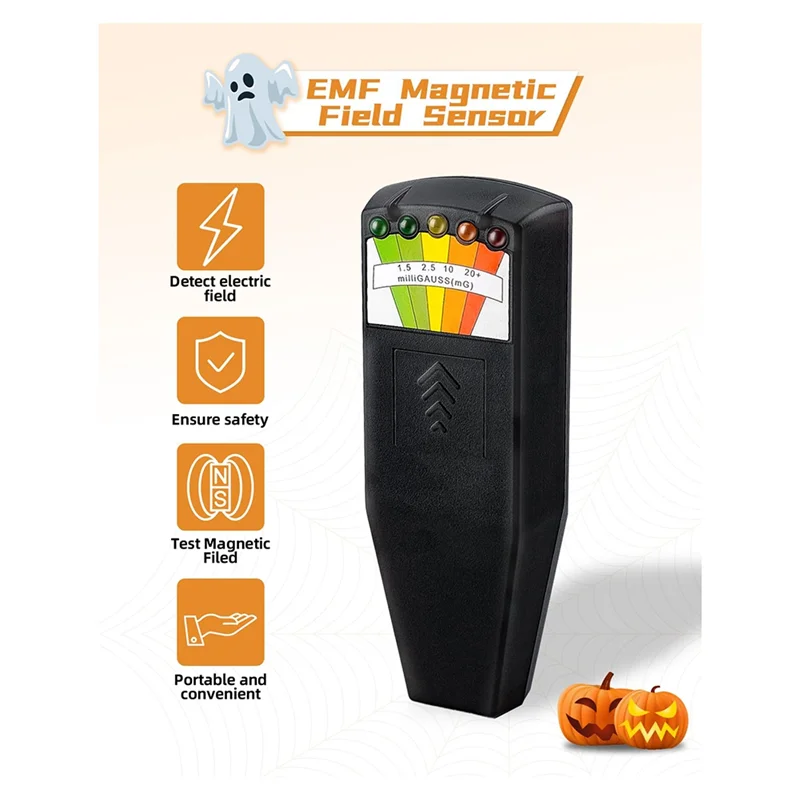 FULL-EMF Meter, ชุดอุปกรณ์ล่าสัตว์ผี, อุปกรณ์อาถรรพณ์ LCD เครื่องตรวจจับ Emf สําหรับการตรวจสอบบ้าน สํานักงาน และกลางแจ้ง