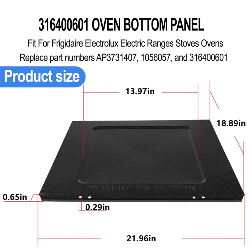 ANX 316400601 Backofen-Bodenplatte Ersatzteil für Frigidaire Elektroherde Öfen AP3731407 1056057 – Detail 4