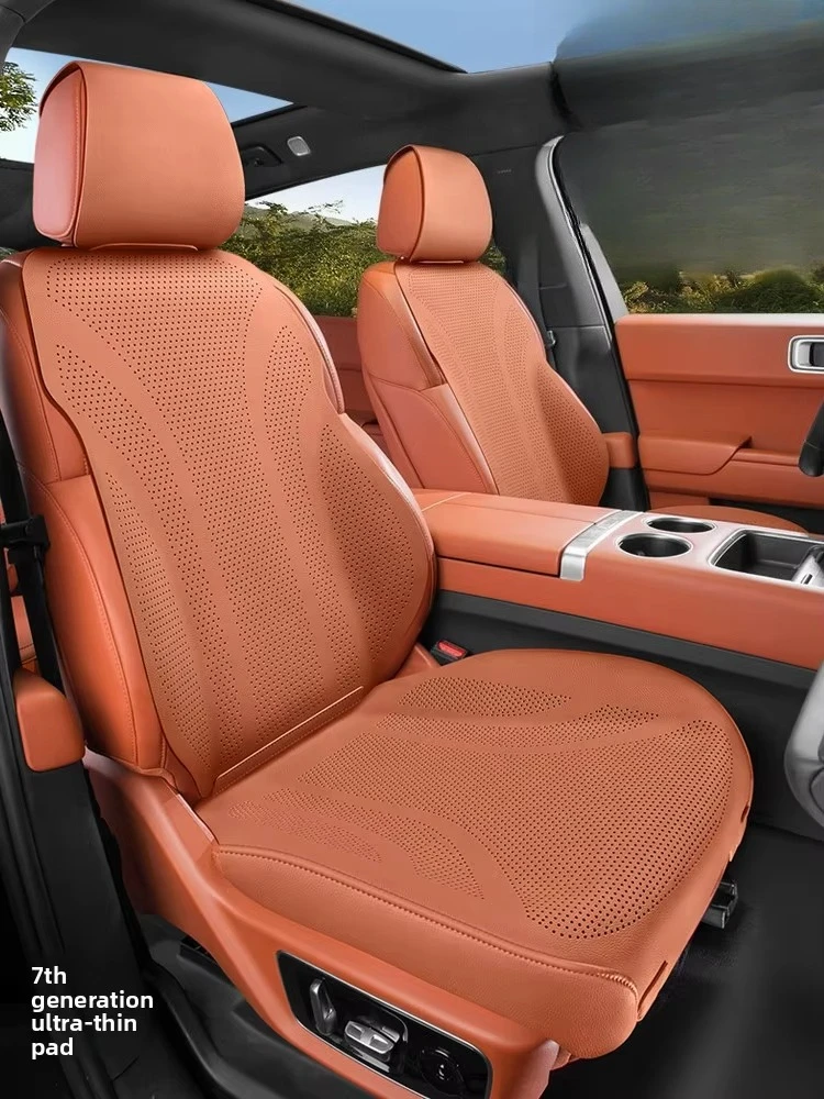Perforated Nappa Leather Universal Car Seat Full Cover Breathable Luxury SUV Sedan Protection Car Seat Full Cover