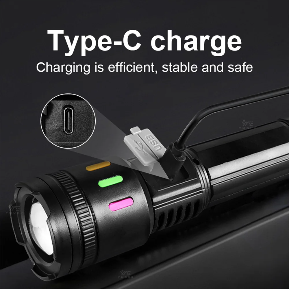 قوية الدفاع عن النفس مصباح ليد جيب قابلة للشحن 18650 بطارية EDC السلامة الشخصية زوومابلي ستروب SOS ضوء إنقاذ الطوارئ مصباح يدوي، مصباح قابل للشحن، مقاوم للماء، تخييم، دفاع عن النفس