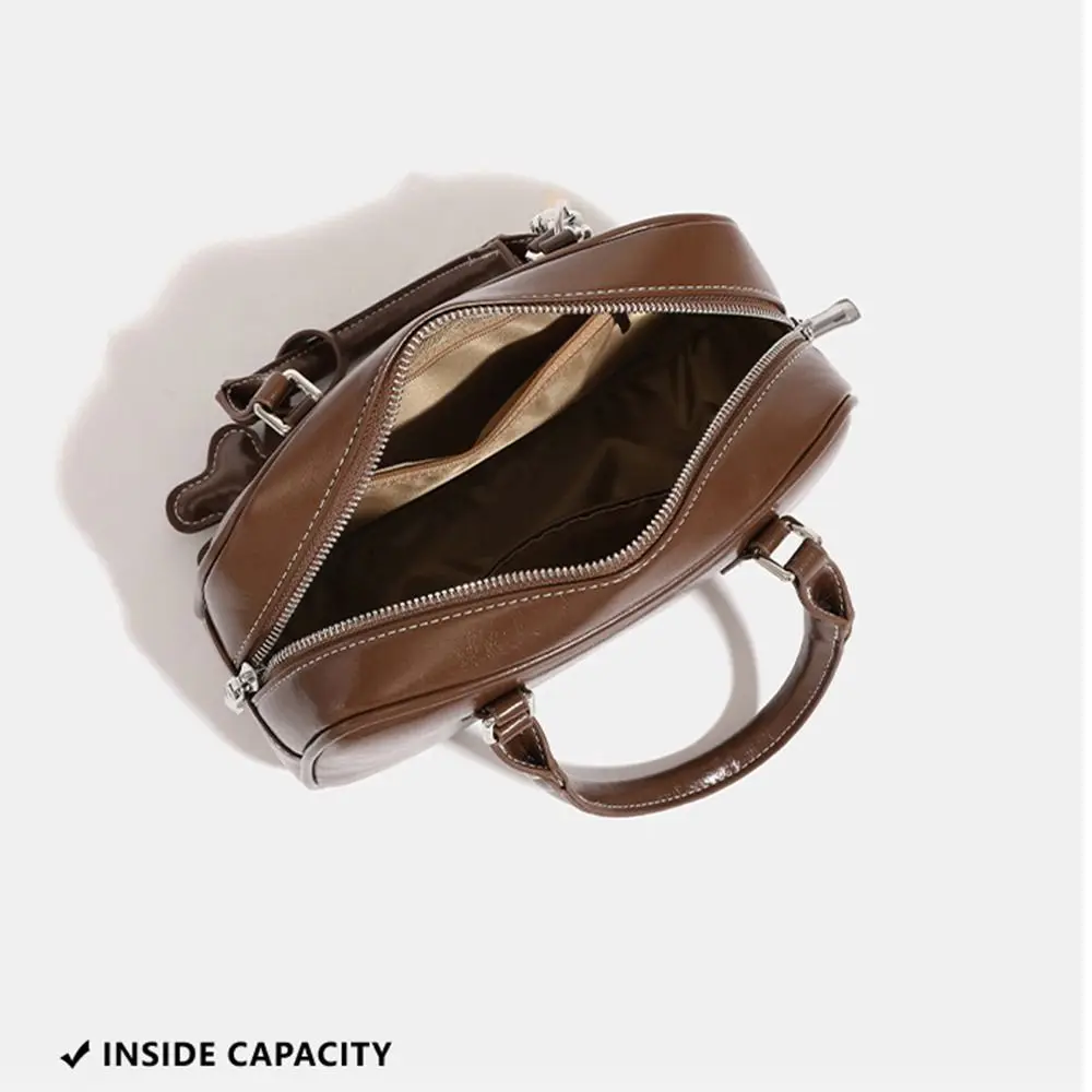 Nieuwe PU lederen handheld Boston tas grote capaciteit Retro Boston handtas schoudertas voor dames