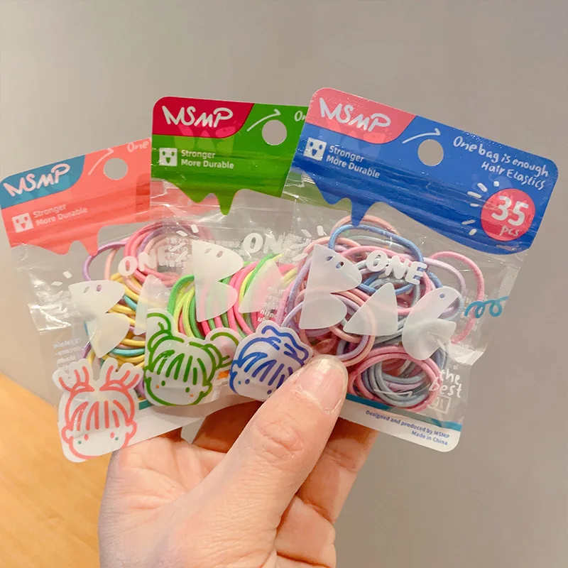 Hair Ties Kids Basic Gentle Elastic Rubber Candy Colors Hair Styling Accessories for Baby Girls Daily Party Travel Home