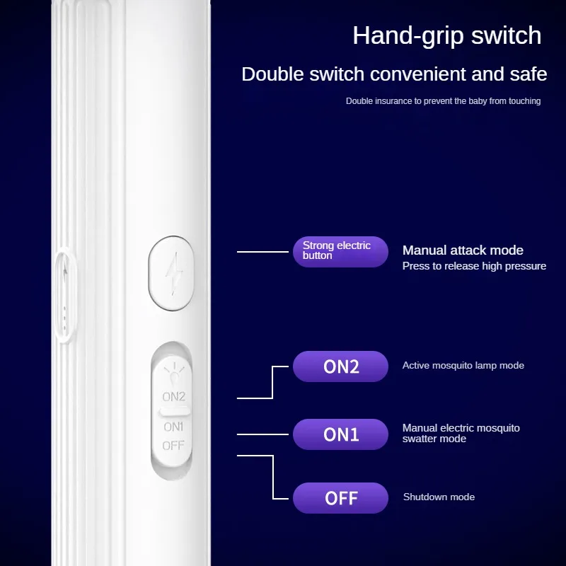 Foldable Electric Mosquito Swatter With USB Charging Wall Mounted Handheld Mosquito Repellent Lamp Outdoor Insect Repellent