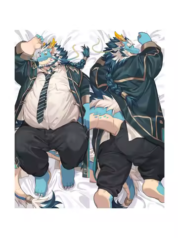 Dakimakura Anime Fluffy Furry Orcus Qinglong Pillowcase Double-sided Print Hugging Body Pillow Cover Case