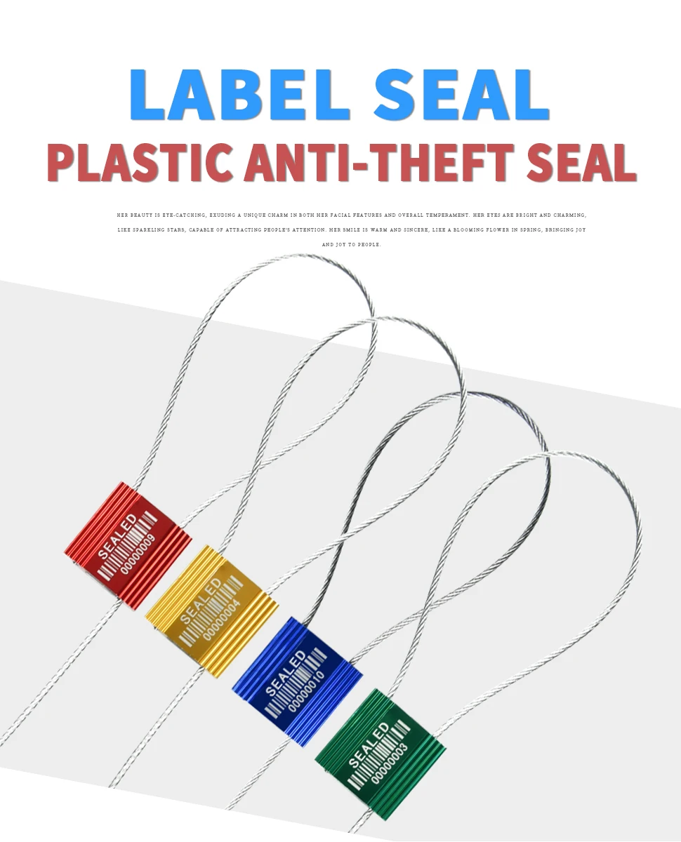 Truck Security Seals Serial Numbered Cable Seals Tamper Proof Shipping Ties Pull Tight Cable Wire Seal Aluminum Body Lock