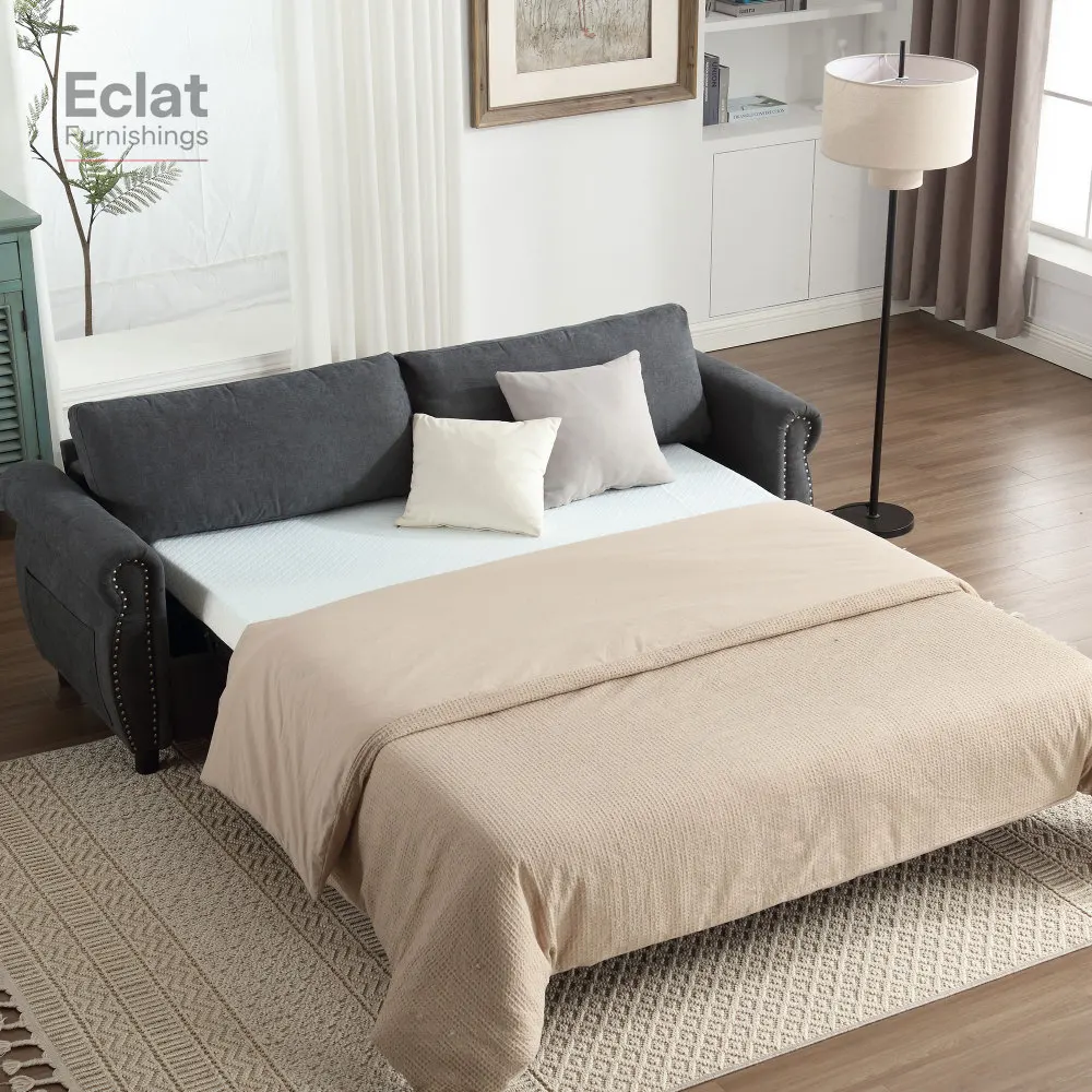 

U_Style 80.7'' 2-in-1 Sofa Bed Sleeper with Large Mattress(63''*70.9*3.3 inch), for Living Room Spaces Bedroom, home furniture,