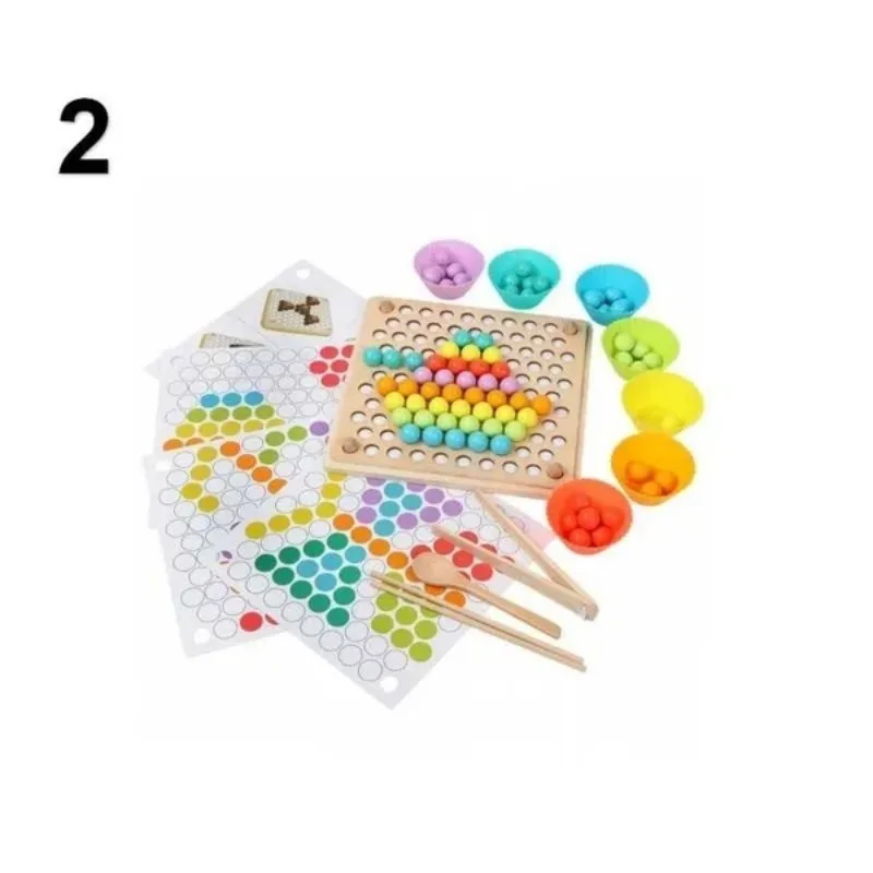 Montessori Color Sorting Brinquedos De Madeira para Crianças, Hands Brain Training, Clip Beads, Math Toy Game, Early Learning, Kids, New