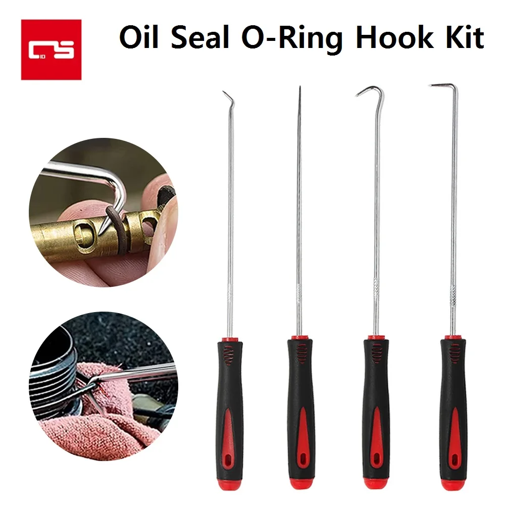 4 in 1 Car Vehicle Oil Seal Screwdrivers Set O-Ring Gasket Puller Remover Pick Hooks Tools Kit for Car Repair