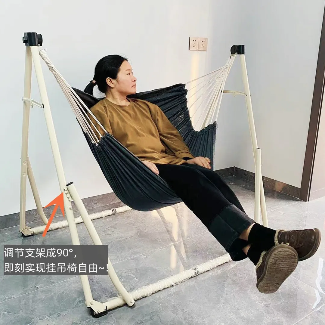 Folding floor to floor swing bracket, hammock, hanging chair, balcony, household, portable, outdoor, indoor swing, anti rollover