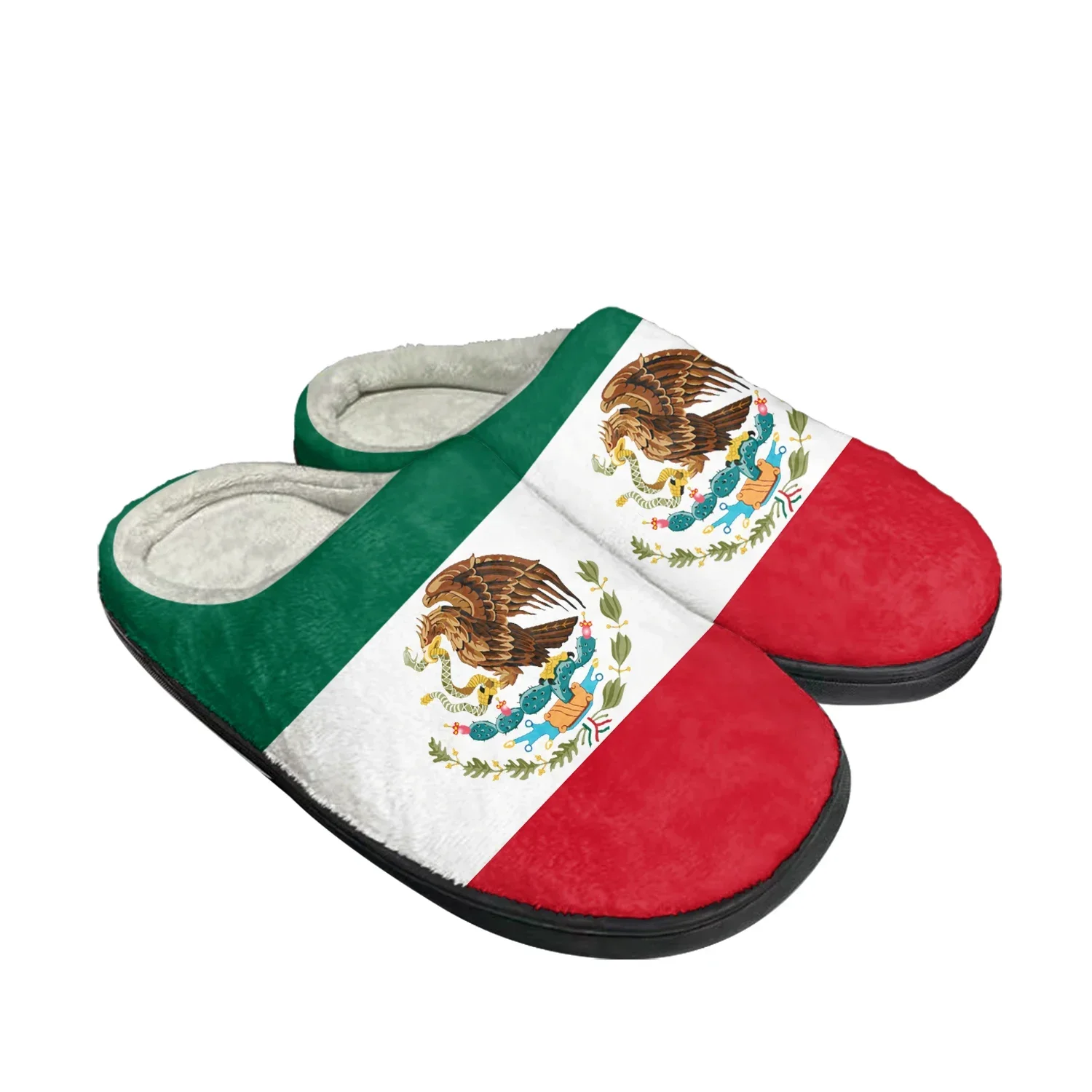 

mexican Flag Home Cotton Custom Slippers Mens Womens Sandals mexico Plush Bedroom Casual Keep Warm Shoes Thermal Slipper