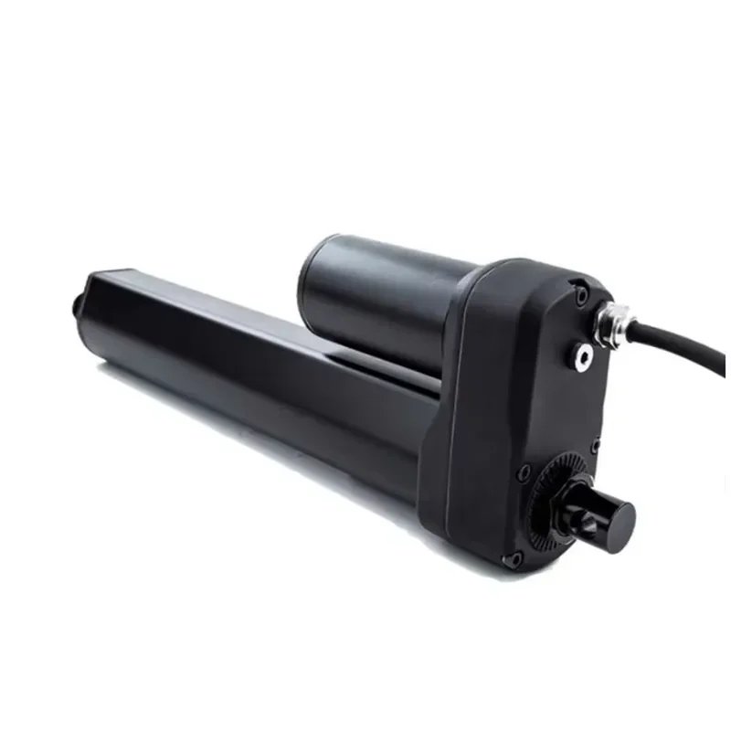 24V Permanent Magnet Tubular Motor Linear Actuator Flange Mount 176lbs/800N High Speed 4-Inch Stroke IP65 Waterproof Electric