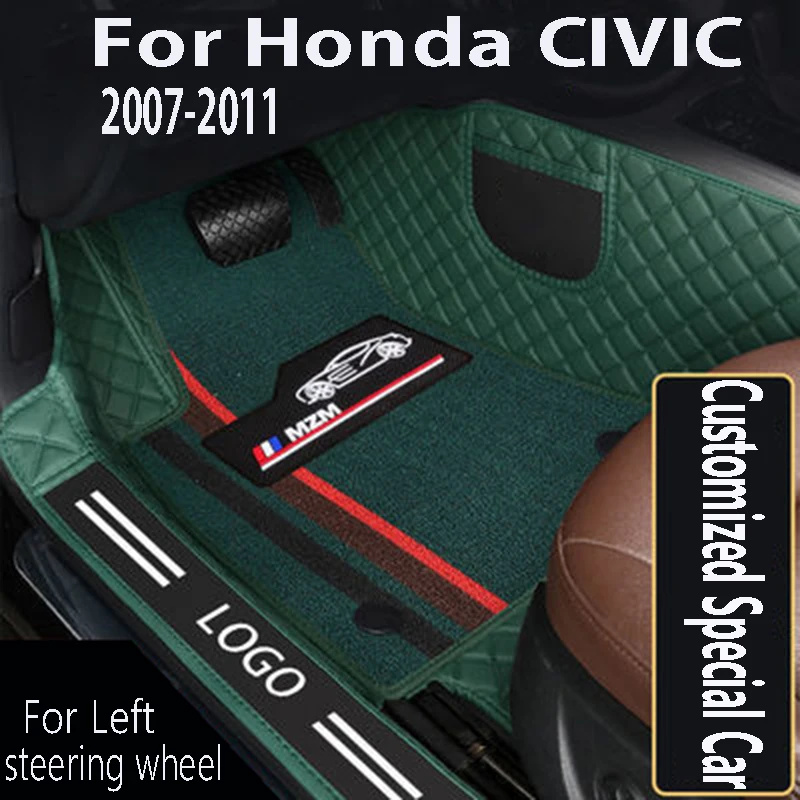 

Carpet Protector Liners Car Styling Artificial Leather Rug Dash Mats Car Floor Mats For Honda CIVIC 2007 2018 2009 2010 2011