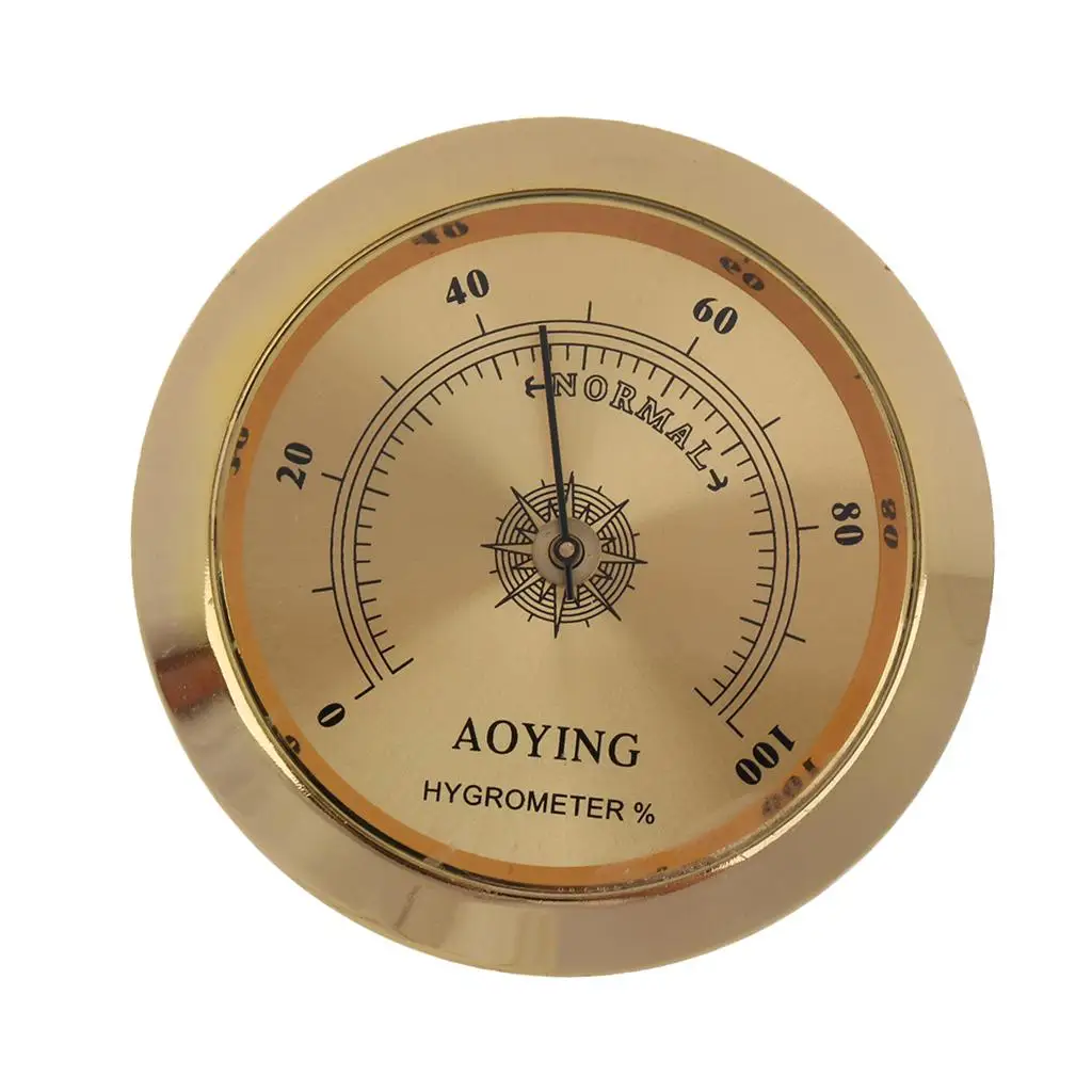 Acoustic Guitar/ Violin /Ukulele Metal Hygrometer Moisture Meter Humidity Monitor Golden Finishing