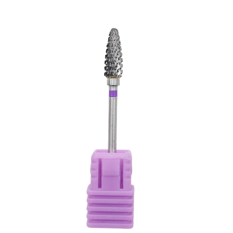 1 Stück 5mm Lila Hartmetall-Nagelbohrer 3/32" Fräser für Maniküre Rotationsfräser Nagelbits Elektrische Bohrmaschinen-Zubehörwerkzeuge – Detail 3