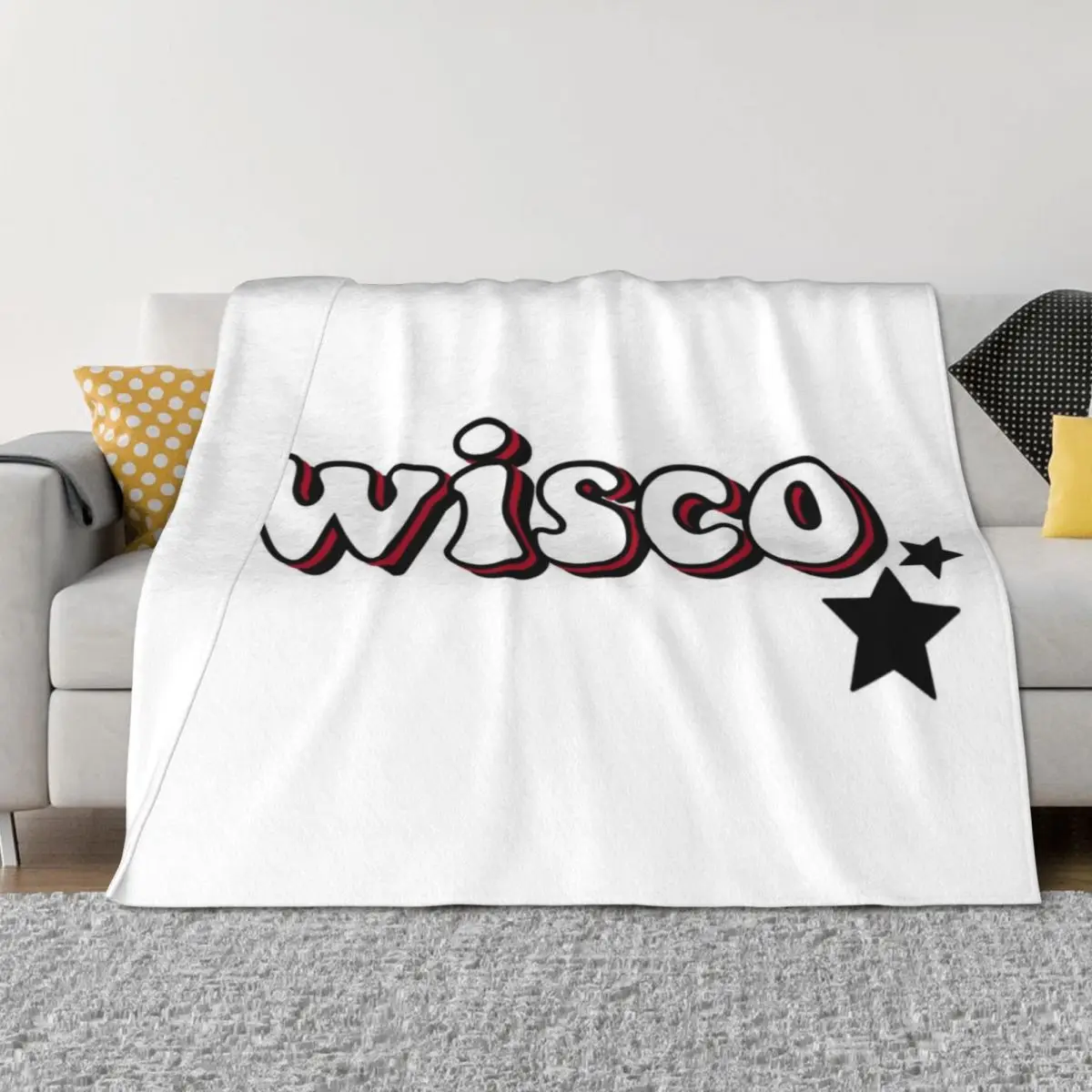 

Groovy Wisco With Stars Throw Blanket Vintage Personalized Gift cosplay anime Blankets