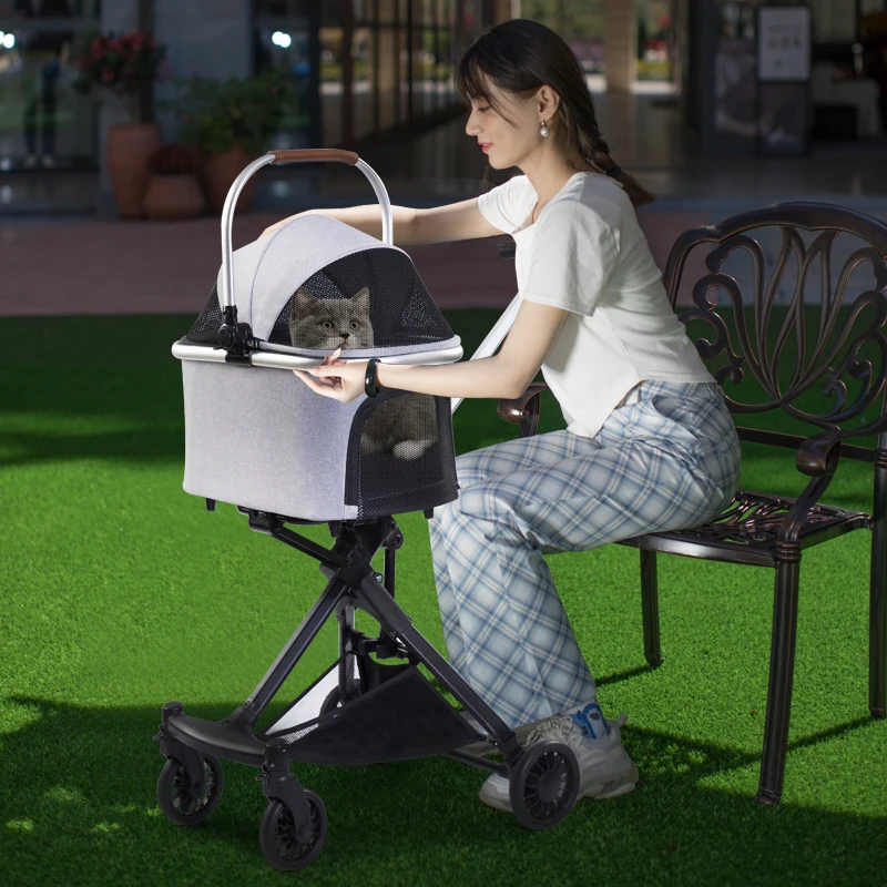 

High Quality Wholesale Travel Removable Luxury 4 Wheels Pet Stroller Dog Stroller Dog Stroller