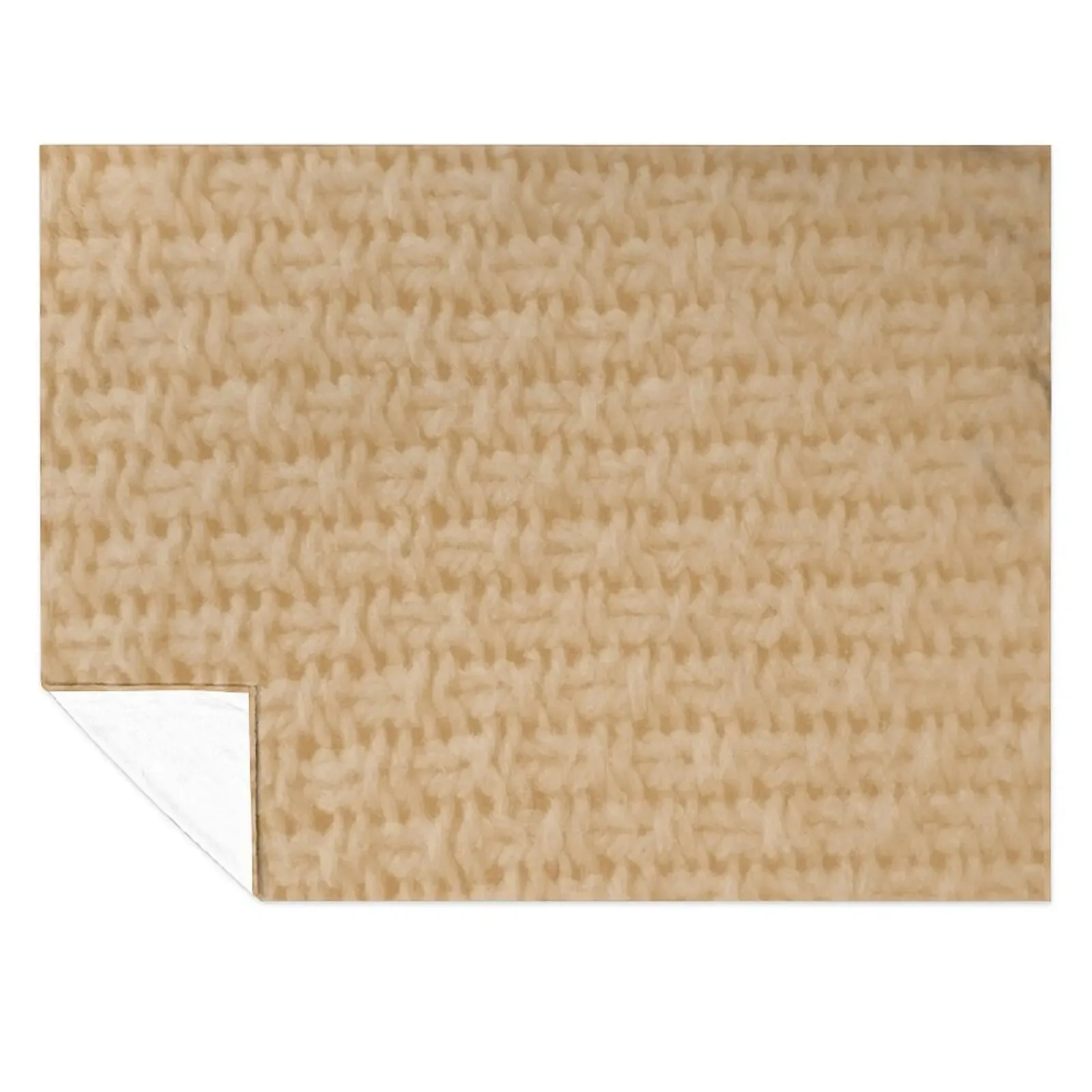 

Trompe L'oeil - Vanilla Cream Knitted Textile Throw Blanket For Baby Large decorative Personalized Gift Blankets