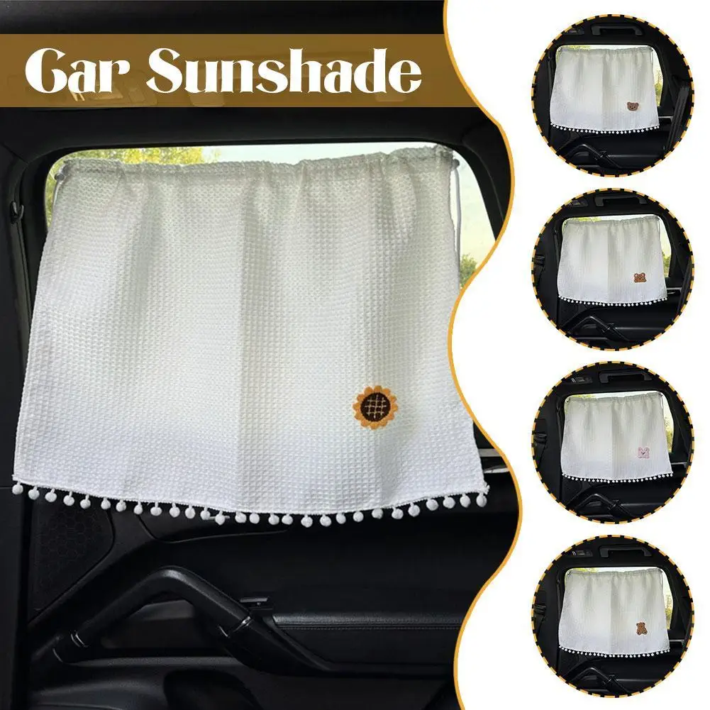 

Universal Suction Cup Curtain Flower Cartoon Universal Side Window Sunshade UV Protection For Kid Baby Children
