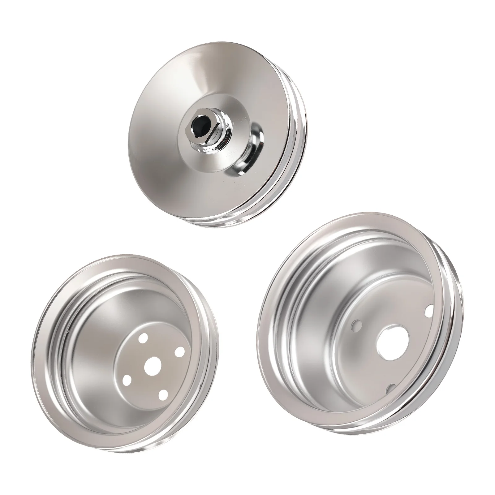 

Water Pump Pulley fit for SBC Small Block Chevy SBC 2 Groove Chrome Steel 350