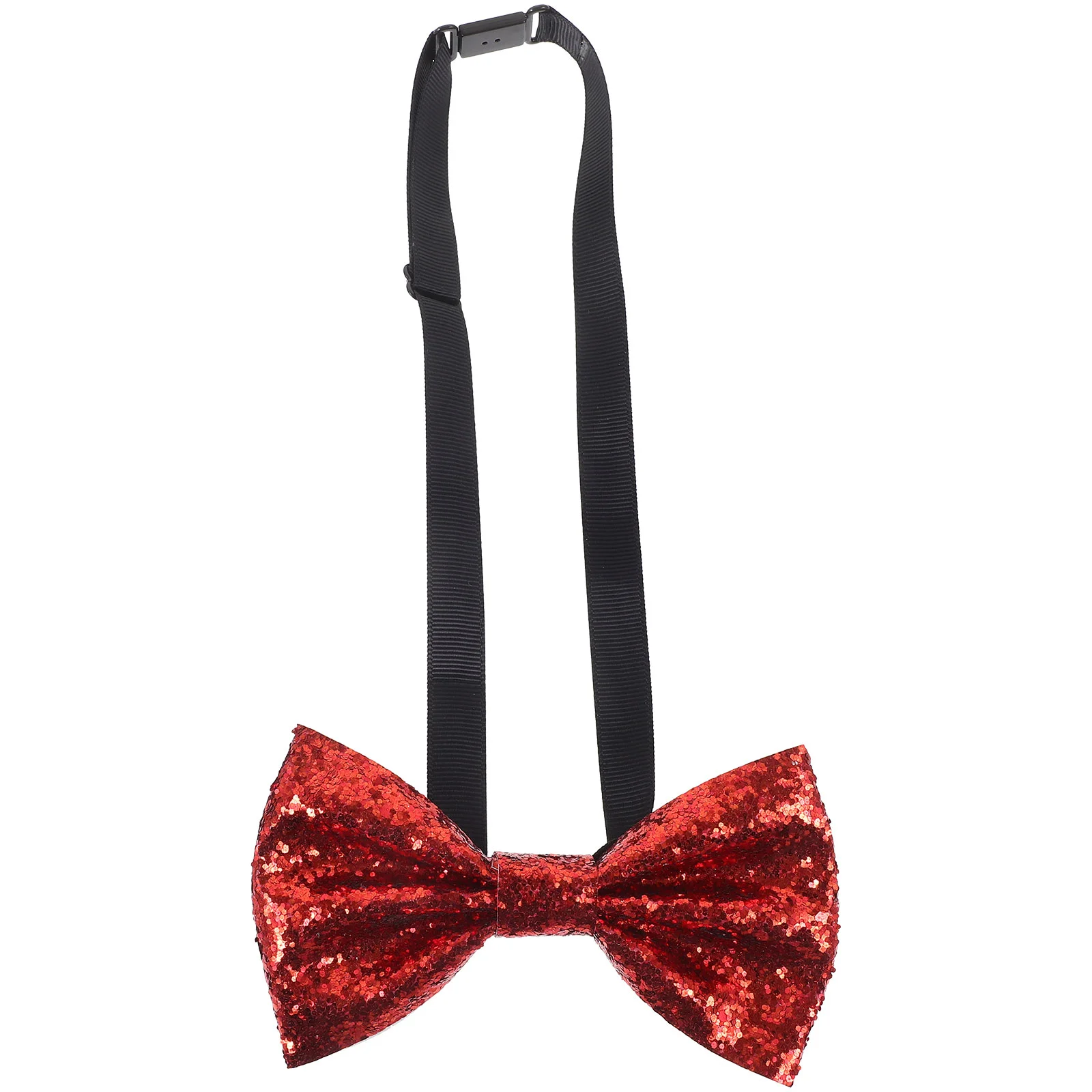 Bow Ties for Men Pretied Performance Banquet Children's Single Adult British Glitter Pu Color Adjustable (red)