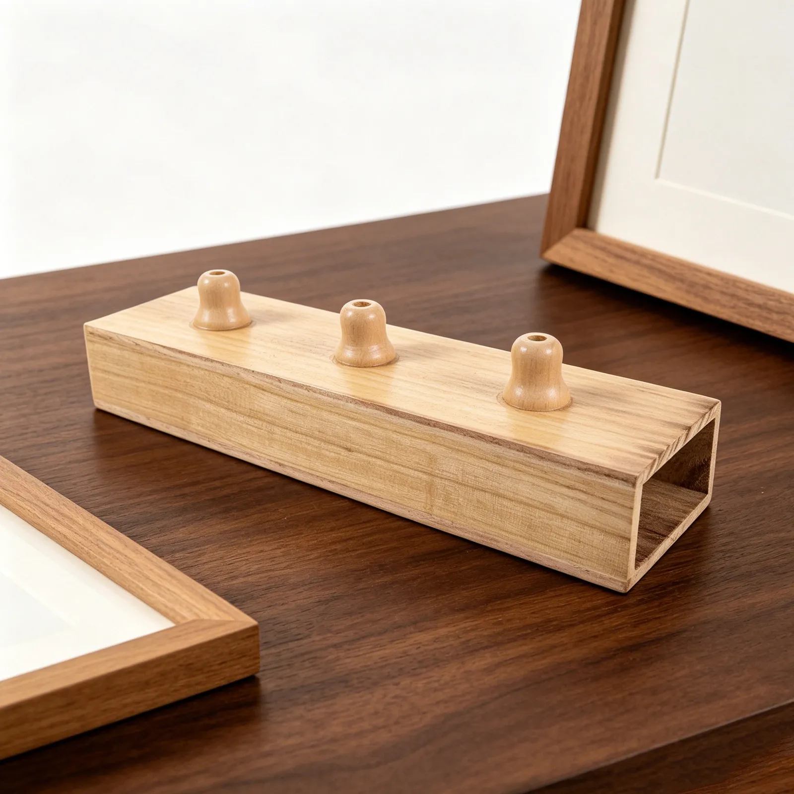 Tuning Fork Wooden Resonance Box 18Cm Dual Slot Design for Stable Support Clear Sound Amplification for Classroom Meditation