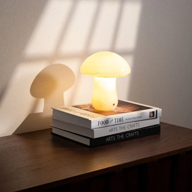 Marble Table Lamp Mushroom Portable Luxury Study Desktop Light Hotel Bedroom Bedside Night Desk Lamps Home Desks Decoration