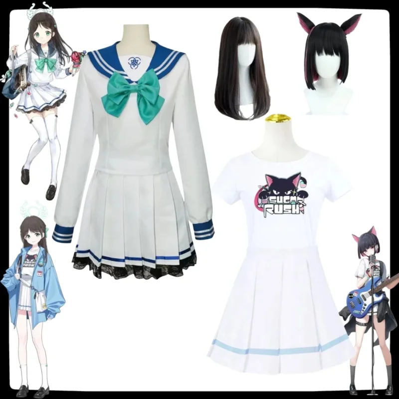 Game Blue Archive Kurimura Airi Cosplay Costume Wig Kyoyama Kazusa Band Uniform Halloween Party Set